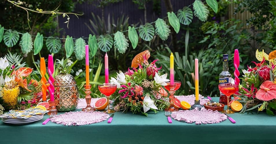Talking Tables Reusable Tropical Party Decorations Palm Leaves Décor Leaf Garland Hawaiian Theme Party Tiki Bar Decoration for Safari Birthday Summer Green Luau Jungle Paper Length 8.5ft thumbnail 4