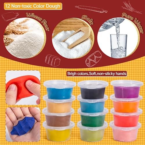 ZYYBQW 3 in 1 Color Dough Sets for Kids Ages 3-4-8, Dough Tools Accessories Kit, Ice Cream Playset Noodle Hamburger Maker, Pretend Play Kitchen Creations Food Toys Arts Crafts for Toddlers Girls Boys thumbnail 5