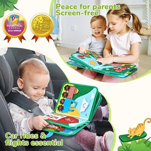Farm Busy Book for Toddlers 1-3 - 1 Year Old Boys Girls Gifts Toys, Educational Quiet Activity Book with Life Skills, Toddler Travel Toys 1-2 thumbnail 5