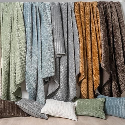 RECYCO Luxury Velvet Quilt Set King Size Bedding Sets, Ultra Soft Velvet Comforter Set, Lightweight Channel Box Stitch Oversized Bedspread Coverlet for All Season, with 2 Shams, Walnut Brown thumbnail 6