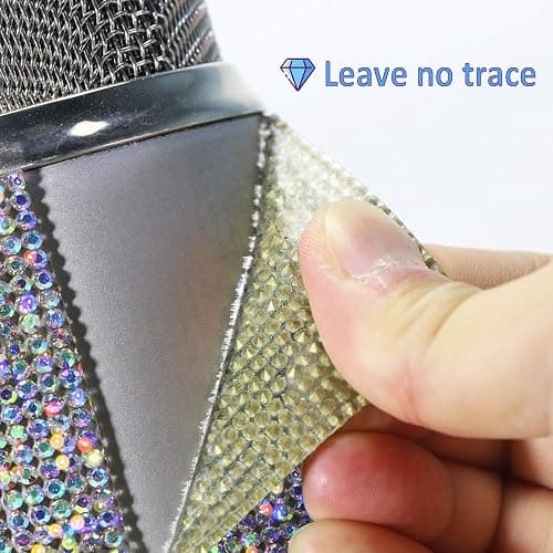YOUSHARES Blue Yeti Pop Filter - Cute Glitter Sticker, Bling Diamond Shiny Skin with Mic Foam Winscreen Compatible with Blue Yeti Microphones (Silver) - Silver thumbnail 3