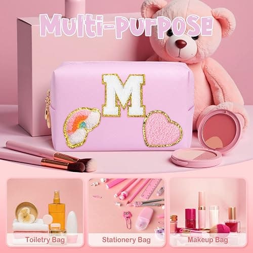 Elilier Birthday Gifts for Kids 4 5 6 7 8 9 10 11 12 year Old, Girl gifts Skin Care, Letter Pouch Cosmetic Toiletry Bag, Personalized Gift for Girl, Gift Bags thumbnail 4