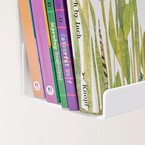 upsimples Acrylic Shelves for Wall Decor, 15" Display Shelf Perfume Organizer for Bathroom, Bedroom, Living Room, Floating Bookshelves for Kids, White, 4 Pack thumbnail 4