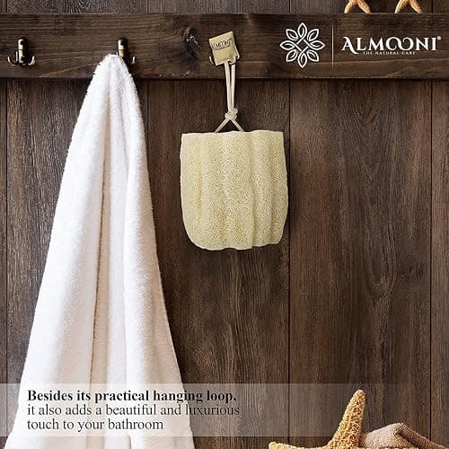 Almooni Egyptian Loofah Exfoliating Body Scrubber, Natural Real Egyptian Shower Loofah Sponge Body Scrubber for Women and Men, for Body and Face That Will Get You Clean - 2 Count (1 Pack) thumbnail 4