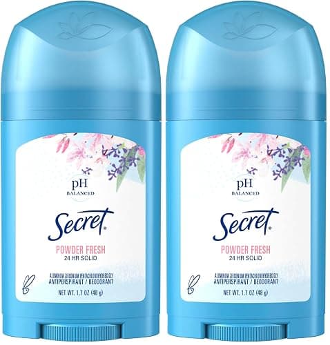 Secret Solid Antiperspirant and Deodorant Shower, Powder Fresh, 1.7 Ounce (Pack of 2) - Image 1
