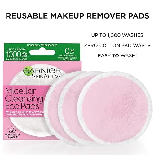 Garnier SkinActive Micellar Cleansing Eco Pads, Reusable, 3 Ultra-soft Microfiber Pads, 1 Count (Packaging May Vary) thumbnail 3