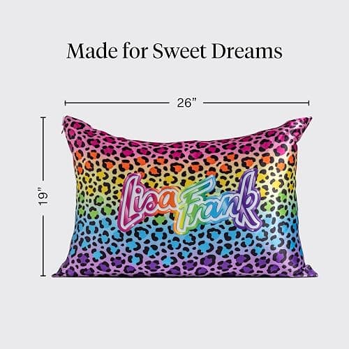 Lisa Frank x Kitsch Satin Pillowcase, Size 19x26 - Rainbow Leopard | Softer Than Silk Pillow Cases, Smooth Cooling Satin Pillow Case for Hair and Skin, Wrinkle-Free, Machine Washable thumbnail 2