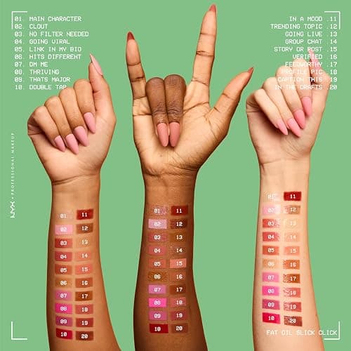 NYX Professional Makeup Fat Oil Slick Click, Lightweight, Buildable Pigmented Vegan Lip Balm - Group Chat (Nude) thumbnail 3