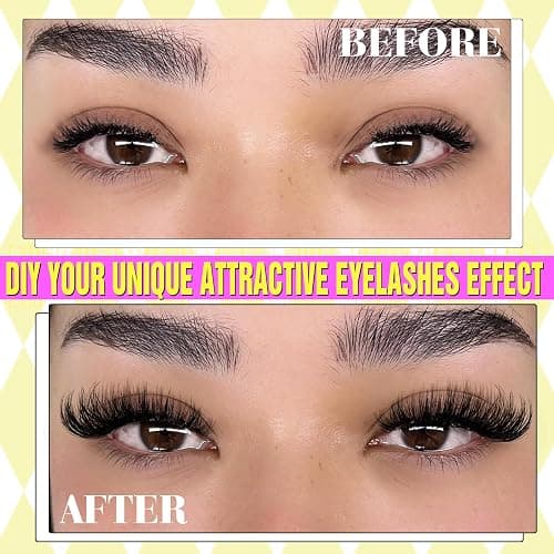 ALICE Lash Clusters Kit Fluffy Volume Lash Extension Kit 3D Wispy Natural DIY Eyelash Extension Kit with 220Pcs Individual Lashes, Lash Bond and Remover,Tweezers(10-16mm,0.05D, D Curl) thumbnail 4