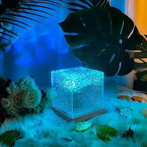 RICHMYC Ocean Wave Projector Light, 16 Colors Gradual Rotating Water Lamp with Remote Control, Beach Decor Sea Themed Northern Lights Projector for Office Bedroom Bar Restaurant(Wood) thumbnail 6