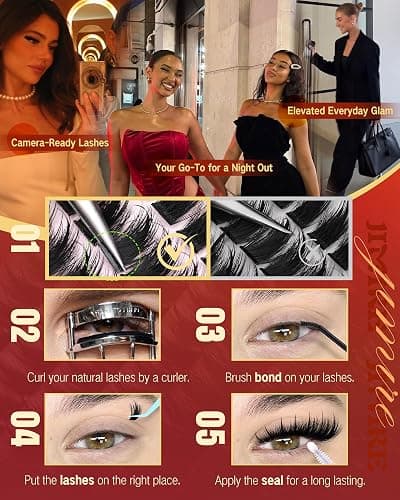 Manga Lash Clusters Kit Fluffy Eyelash Extension Kit Wispy Eyelash Clusters with Spikes D-Curl Lash Extension Kit 12-20MM Cluster Eyelash Extensions Kit with Lash Bond and Seal Fairy Cluster Lashes thumbnail 6