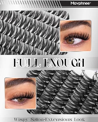 Flaunt Lash Clusters Kit Wispy Cluster Eyelash Extensions Kit CD-Curly Natural Individual Lashes DIY Lash Extension Kit 132Pcs Flora Cluster Lashes with Bond and Seal and Tweezers by Mavphnee (8-18MM) thumbnail 2