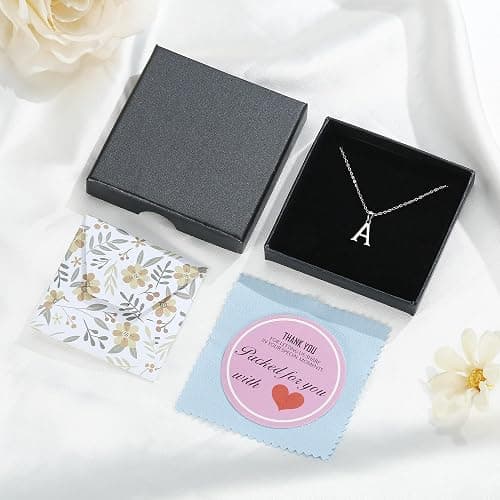 TINGN Halskette Damen Silber 925 Kette, Hypoallergene Silber Kette mit Buchstabe Anhänger Kette Silber Halskette Geburtstag Geschenke für Frauen Mama Freundin Teenager Mädchen (mit Geschenkbox) thumbnail 7