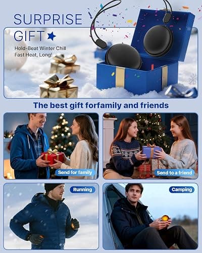 Pocket Size Hand Warmers Rechargeable 2 Pack,20Hrs Long Safe Heat,0.5S Instant Heating,Ultra Thin Electric Hand Warmers,5 Levels Heating Fits in Gloves, Hunting Camping Hiking Essentials thumbnail 6