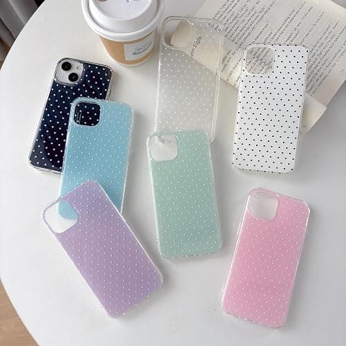 QLTYPRI Cute Phone Case for iPhone 13/iPhone 14 Case Polka Dot Fashion Aesthetic Design for Women Girls, Slim TPU Shockproof Protective Phone Cover for iPhone 13/14 - Clear thumbnail 8