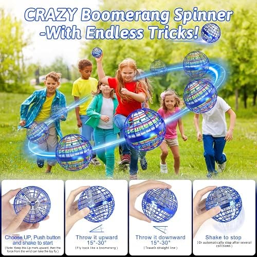 semai Flying Orb Ball Toy 2026, 2 Pack Magic Cosmic Globe UFO Boomerang Hover Ball Fidget Spinner Mini Drone for Kids Age 6-8-13, Cool Toys Gift for 6 7 8 9 10+ Year Old Boys Girls Teens Outdoor Toys thumbnail 7