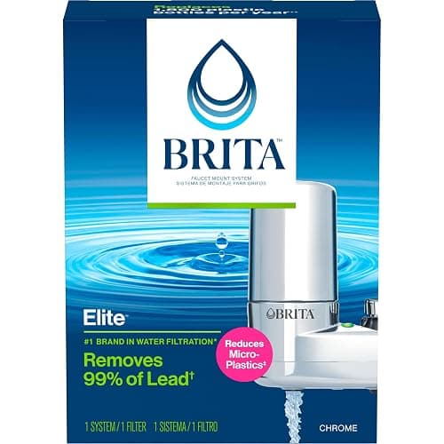 Brita Faucet Mount System, Water Faucet Filtration System with Filter Change Reminder, Reduces Lead, Made Without BPA, Fits Standard Faucets Only, Elite, Chrome, Includes 1 Replacement Filter - Faucet Mount + 1 Filter thumbnail 9