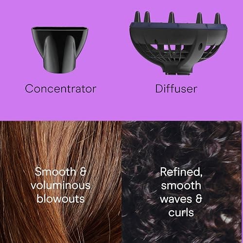 INFINITI PRO CONAIR Hair Dryer with Innovative Diffuser, Enhances Curls and Waves While Reducing Frizz, Dark Blue thumbnail 8