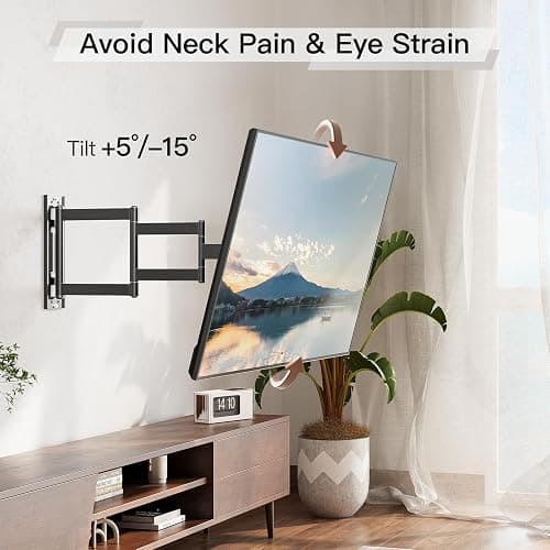 ELIVED Long Arm TV Wall Mount for Most 26-65 Inch TVs, 37.4 Inch Long Extension TV Mount Swivel and Tilt, Max VESA 400x400mm, Full Motion Wall Mount tv Bracket Holds up to 77 lbs. thumbnail 4