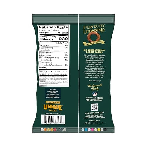 Unique Snacks Sourdough Craft Beer Pretzel Rings, Delicious Homestyle Baked Snack Bag, Vegan, OU Kosher, and Non-GMO Food, No Artificial Flavor, 2.12 Oz. Bag, Pack of 12 thumbnail 2