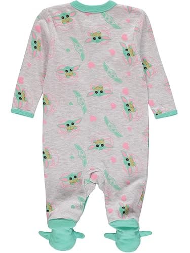 STAR WARS Baby Yoda Baby Girls Footie Pajamas - Baby Girl Sleepers - Baby Pajamas One Piece (Green, 6-9M) thumbnail 2