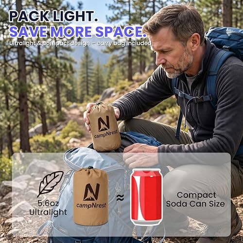 Inflatable Camping Pillow - Ultralight Compact Air Pillow for Travel, Backpacking & Hiking - Ergonomic Neck & Lumbar Support - Portable Inflatable Pillow with Removable Washable Cover - (Grey 2 Pack) thumbnail 8