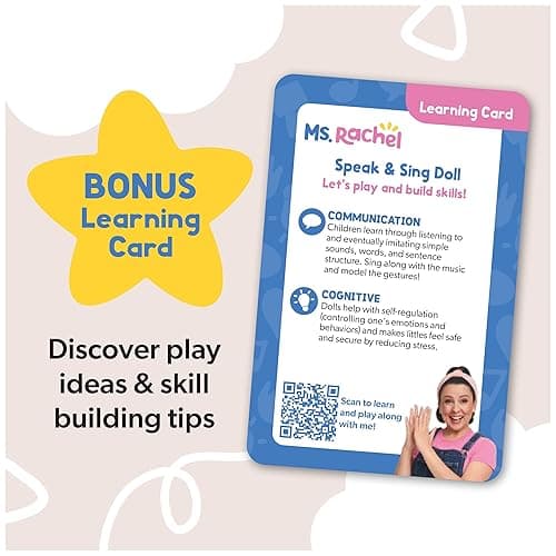 Ms. Rachel Official Speak & Sing Doll, 16” Tall Interactive Toy with 4 Songs & 16+ Phrases, Toddler Toys for Girls & Boys Ages 6 Months to 3+ Years thumbnail 7