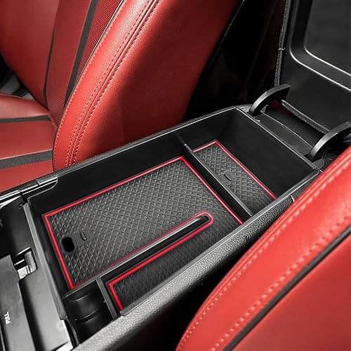EDBETOS Center Console Organizer Tray Compatible with Kia K5 GT Line DL3 Accessories 2021-2023 2024 2025 2026 Interior Secondary Armrest Storage Box, ABS Material Insert Tray, Red Trim thumbnail 7