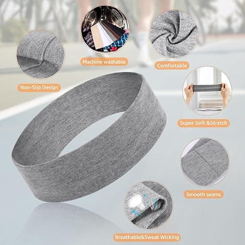 DiyJibb Headbands for Women, Stretchy Non Slip Soft Cotton Cloth Hair Bands for Sports, Workout, Yoga and Running, 7pcs thumbnail 5
