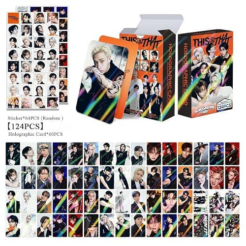 PYAJUU Stray Kids Photocards 124 PCS SKZ THIS & THAT Album Photo Cards with 64 PCS Stickers KPOP Gift RUN IT Lomo Merch for SKZ Boys and Girls Straykids Laser Greeting Cards 2026 thumbnail 3
