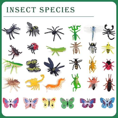 YZXODN 102 Pack Mini Bug Toys, Realistic Insect Toys Figures for Kids,Fake Plastic Bugs for Education Themed Insect Party, Classroom Reward, Gardening Decoration thumbnail 3