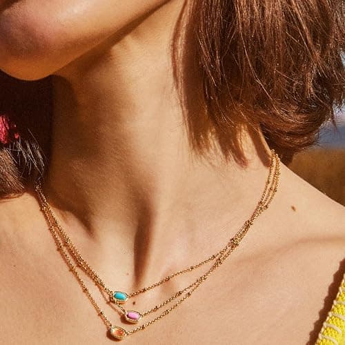 Kendra Scott Mini Elisa 14k Gold-Plated Satellite Short Pendant Necklace, Fashion Jewelry for Women thumbnail 2