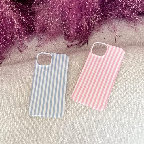 Reezaddin Pink and White Striped Phone Case for iPhone 16,Cute Aesthetic Vertical Stripes Classic Retro Girls Women Slim Protective Cover for iPhone 16 6.1in,Pink White thumbnail 3