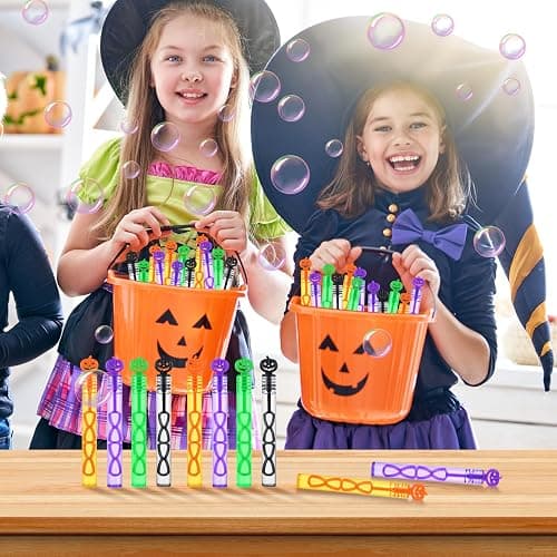 60 Pack Halloween Bubble Wands, Mini Bubble Toys for Halloween Party Favors, Novelty Supplies, Halloween Toys for Girls Boys Kids Classroom Rewards Gifts thumbnail 7