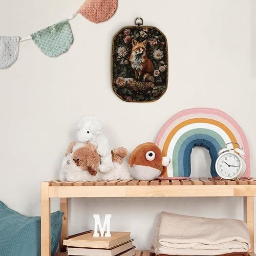Yjeslw Vintage Floral Fox Octagon Wall Art Decor, Dark Academia Fox Framed Canvas Prints, Cottagecore Floral Wild Animal Wall Hanging Decorations for Home Bedroom Living Room Decor, 10.2x7 Inches thumbnail 5
