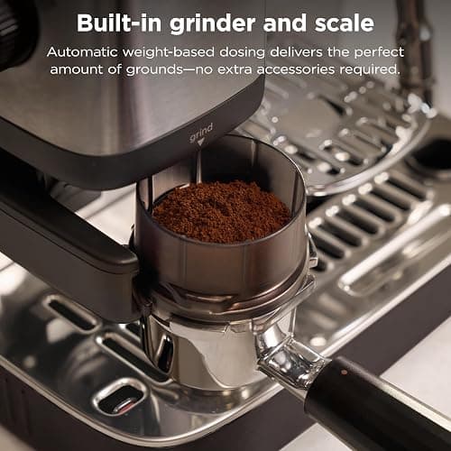 Ninja Luxe Café Mini, Espresso Machine & Drip Coffee, Stainless, ES301 | Built-in Burr Grinder, Precision Scale & Manual Steam Wand, Lattes, Cappuccinos & More thumbnail 8