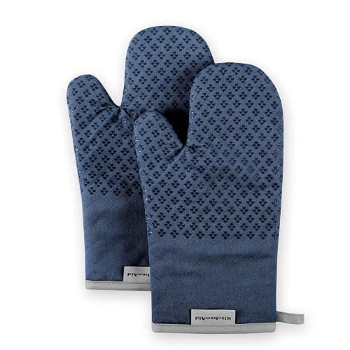 KitchenAid Asteroid Oven Mitt Set, 7"x12.5", Blue Willow, 2 Piece - Image 1