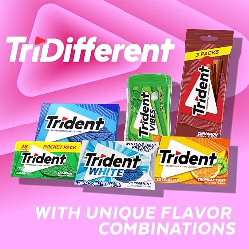Trident Bubblegum Sugar Free Gum, Original Version, 168 Pieces, Pack of 12 | Chewing Gum with Xylitol, Perfect for Long Lasting Fresh Breath at School, Work & Travel thumbnail 7