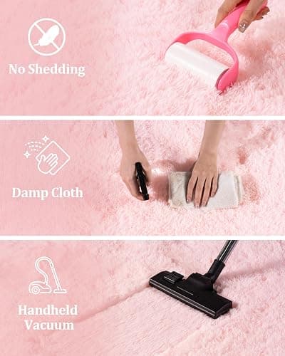 plumlik Pink Rugs for Living Room, 6x9 Area Rug for Bedroom Girls Kids Room, Fluffy Shaggy Shag Carpet, Soft Non Slip Aesthetic Decor for Home thumbnail 8