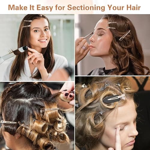Dgeclr Hair Clips for Women Styling, 44Pcs Metal Duck Billed Pin Curl Clips, Hair Pins, Salon, Makeup, Hair Dyeing, Silver & Black thumbnail 4