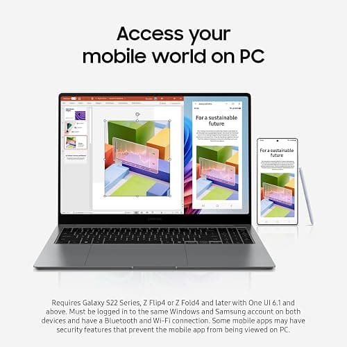 Samsung 15.6" Galaxy Book5 360 Copilot+ PC, AI Business Laptop, Windows 11 Pro, Intel Core Ultra 5 Processor 226V, FHD AMOLED Touchscreen, 16GB/512GB, 2025 Model, NP754QHA-KA1US, Gray thumbnail 3