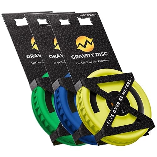 Gravity Disc Mini Frisbee - 3 Pack (Blue, Yellow, Green) Pocket Flying Discs - Disc Golf Accessories, Ultimate Frisbee, Trick Shots - Fun Outdoor Gifts for Camping, Travel, Yard Games thumbnail 5