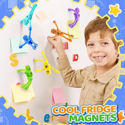 CHESLICR 10PC Magnetic Robot Men Travel Toys for Kids Toddlers Boys Fidget Toys Airplane Road Trip Car Travel Activities Essential Magnet Fidgets for Classroom Gifts Toy for Boy 3 4 5 6 Year Old thumbnail 6