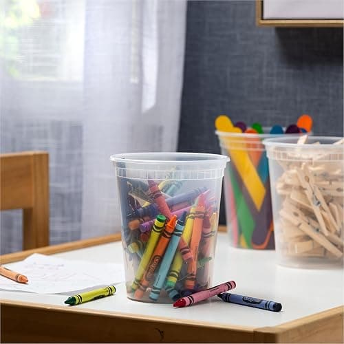 Stack Man 32 oz Deli Containers with Lids (48 Sets) – Quart Clear Plastic Food Storage Containers, Airtight Leak-Resistant Seal, BPA-Free, Microwave & Freezer Safe, Meal Prep Soup Takeout to-Go thumbnail 5