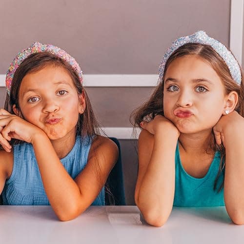 FROG SAC Knotted Headbands for Girls - Rainbow Sequin Knot Head Bands for Kids, Sparkly Toddler Headband, Sparkle Beaded Hair Band Accessories, Easter Basket Fillers Stocking Stuffers thumbnail 7