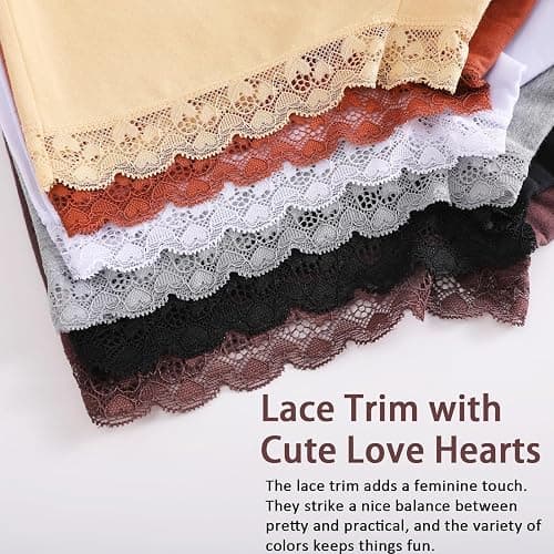 FINETOO 6 Pack Womens Underwear Cotton Boy Shorts High Waisted Full Coverage Boxer Briefs Sexy Lace Panties for Lady Girls thumbnail 3