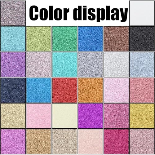 32 Colors 8X6 Inches Glitter Faux Leather Fabric Sheets for Leather Bows, Earring, Jewelry Making, Sewing, Shoe Making and Craft Making thumbnail 2