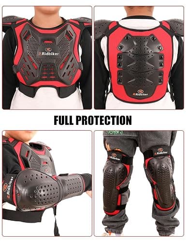 Kids Dirt Bike Gear Motocross Chest Protector Motorcycle Protective Gear Armor Vest Knee Guards Elbow Pads Dirt Bike Riding Gear for Baby Biker ATV thumbnail 5