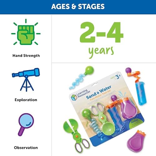 Learning Resources Sand & Water Fine Motor Set - Fidget Toys, Water Bin Play, Toddler Daycare Essentials Games Tools, Homeschool and Preschool, Montessori for Kids, Gifts for Boys and Girls thumbnail 6