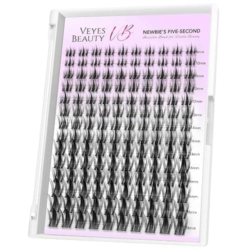 VEYESBEAUTY Manga Lash Clusters Eyelash Extensions Thin & Invisible Band DIY Individual False Eyelashes Newbie's Five-Second Series Wispy Lash Tray for Self-application, Lashes 8-18mm Mixed Length - Image 1